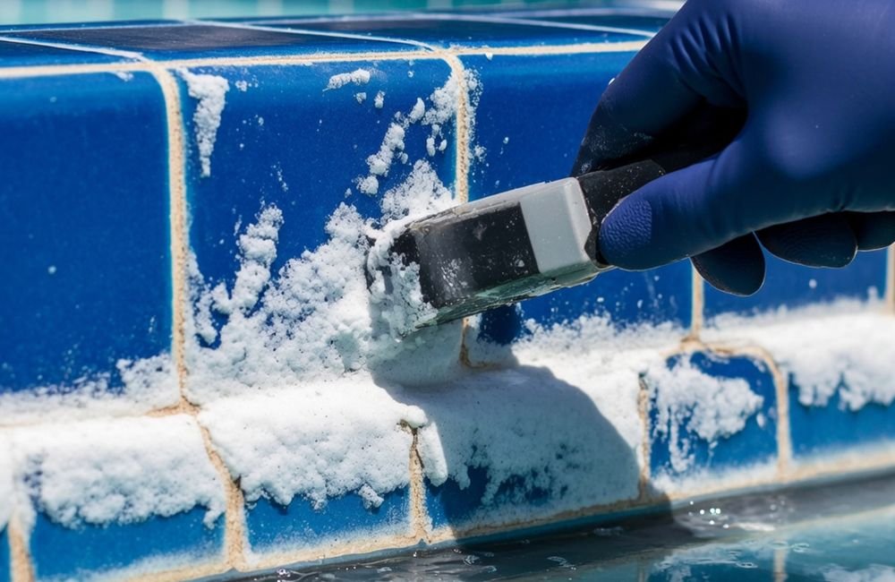 Pool Tile Calcium Removal & Tile Cleaning